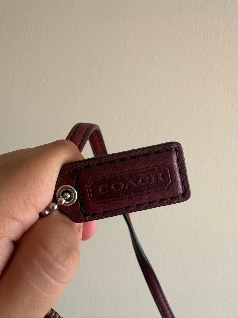 SOLD-Coach Demi Burgundy and Pink Bag